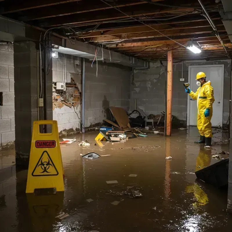 Flooded Basement Electrical Hazard in Fairview, NC Property