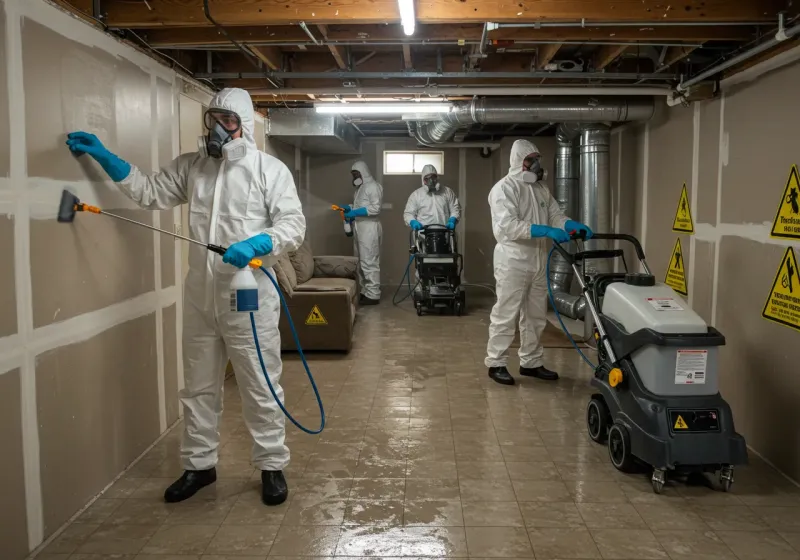 Basement Moisture Removal and Structural Drying process in Fairview, NC